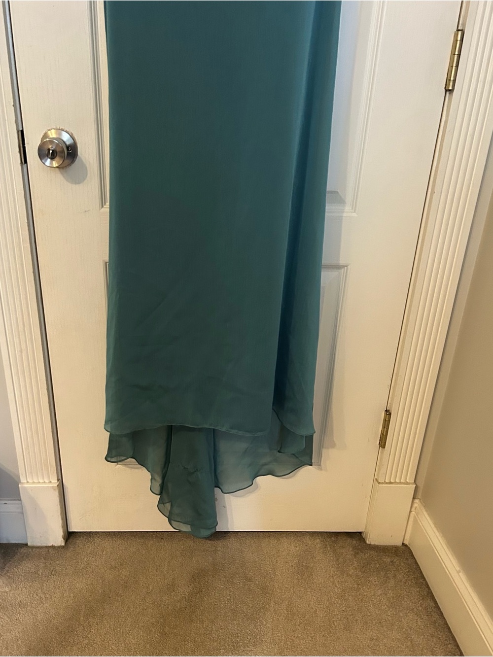 Jim Hjelm Occasions Teal Lace Chiffon Maxi Dress Size 10 NWT - Picture 6 of 8